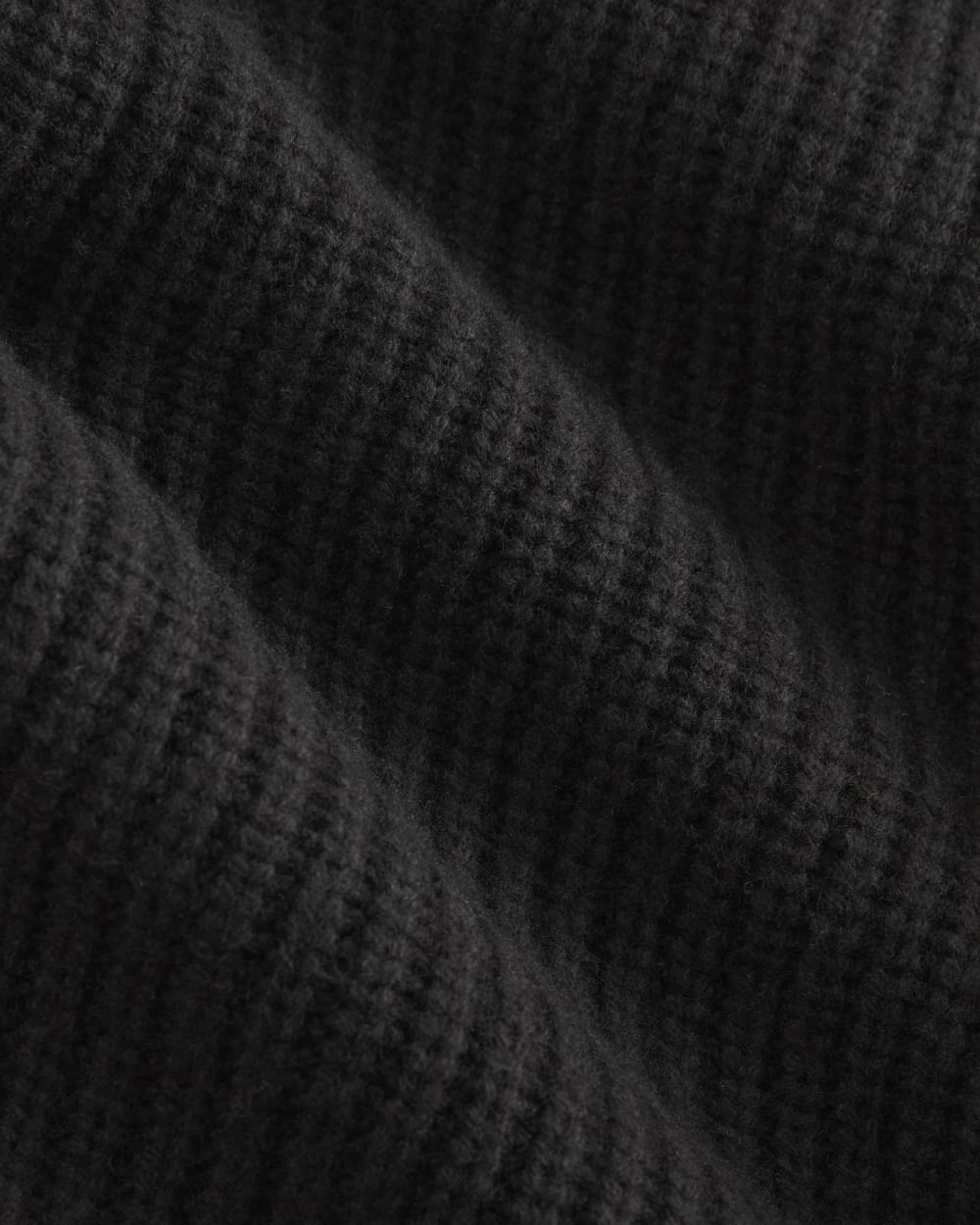 Le Pull à Col Zippé à Moitié en Laine Mérinos Feltée | Noir