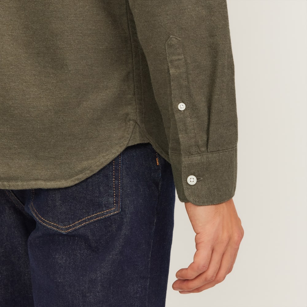 La chemise en flanelle brossée | Thym grisé