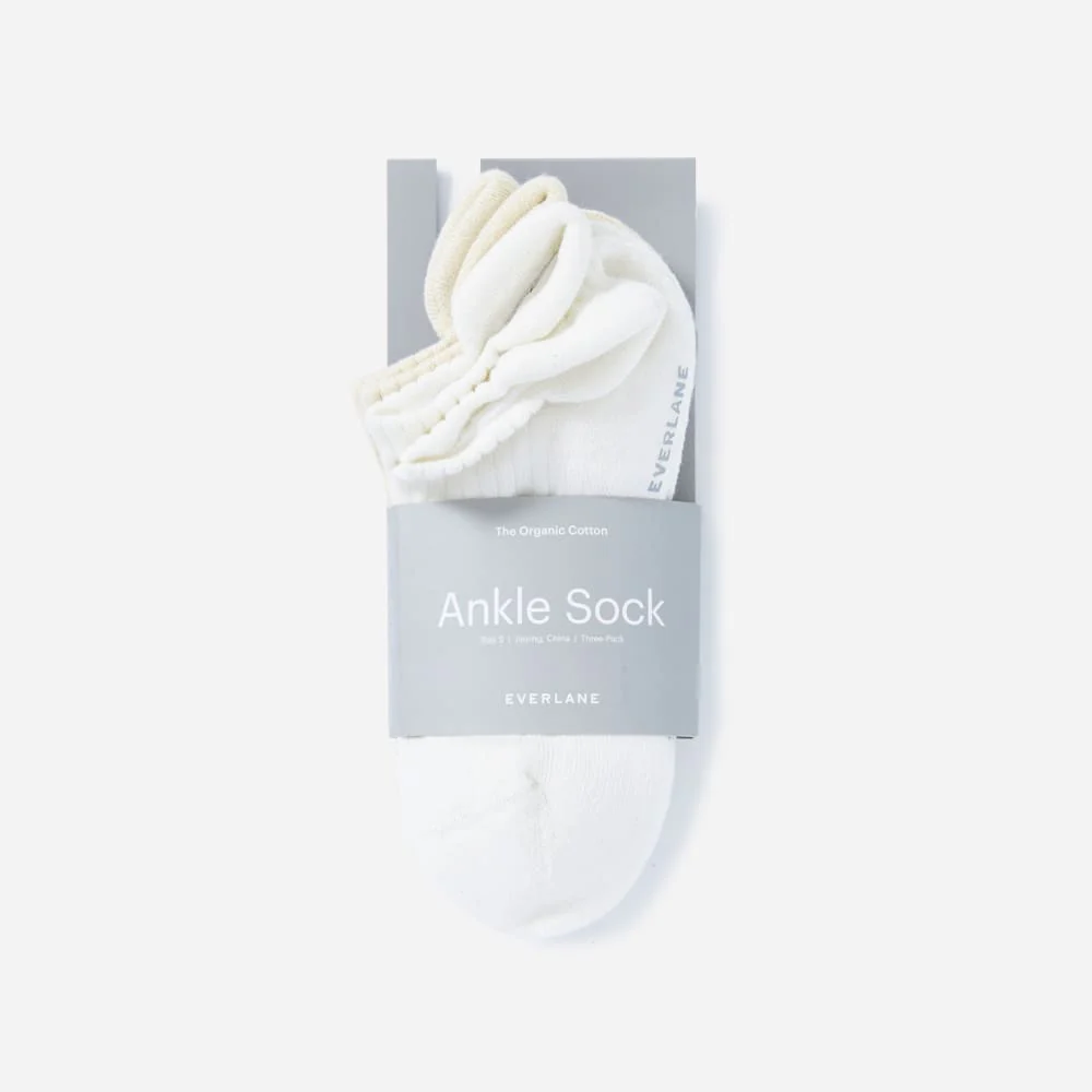 Le jeu de 3 chaussettes cheville en coton bio | Multicolore neutre