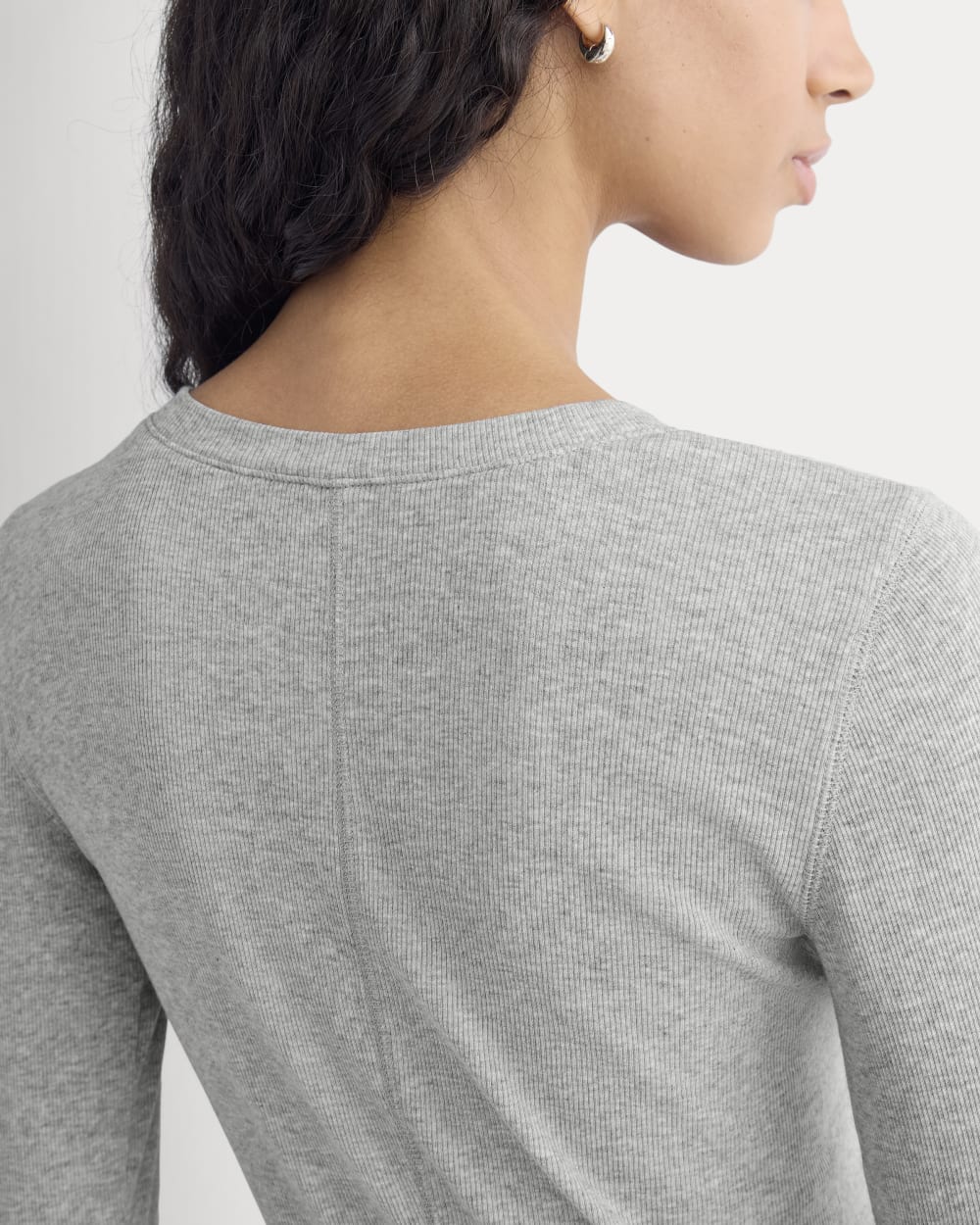 Henley Luxe à rayures | Gris ardoise classique