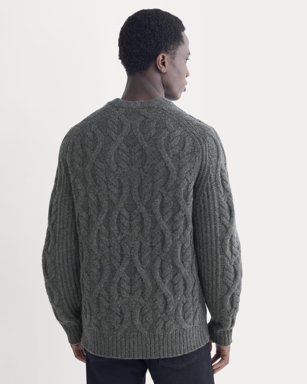 Pull col roulé en maille côtelée en laine mérinos de luxe | Soot grisé