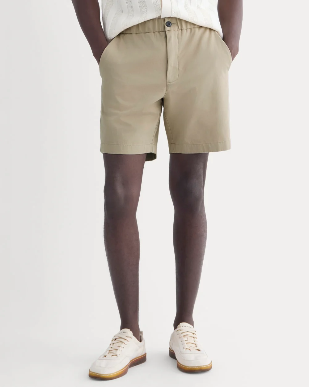 Le short chino à élastique | Kaki trench coat