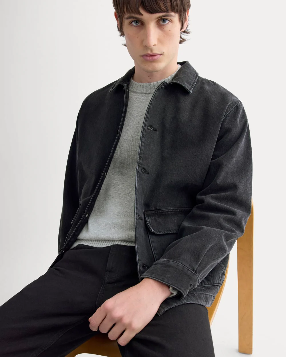 Shacket en denim | Noir lavé