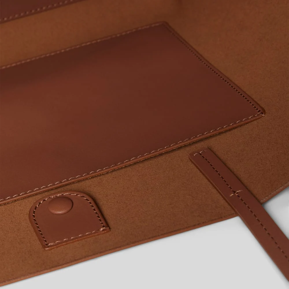 Le grand sac à main en cuir italien Luxe | Cognac