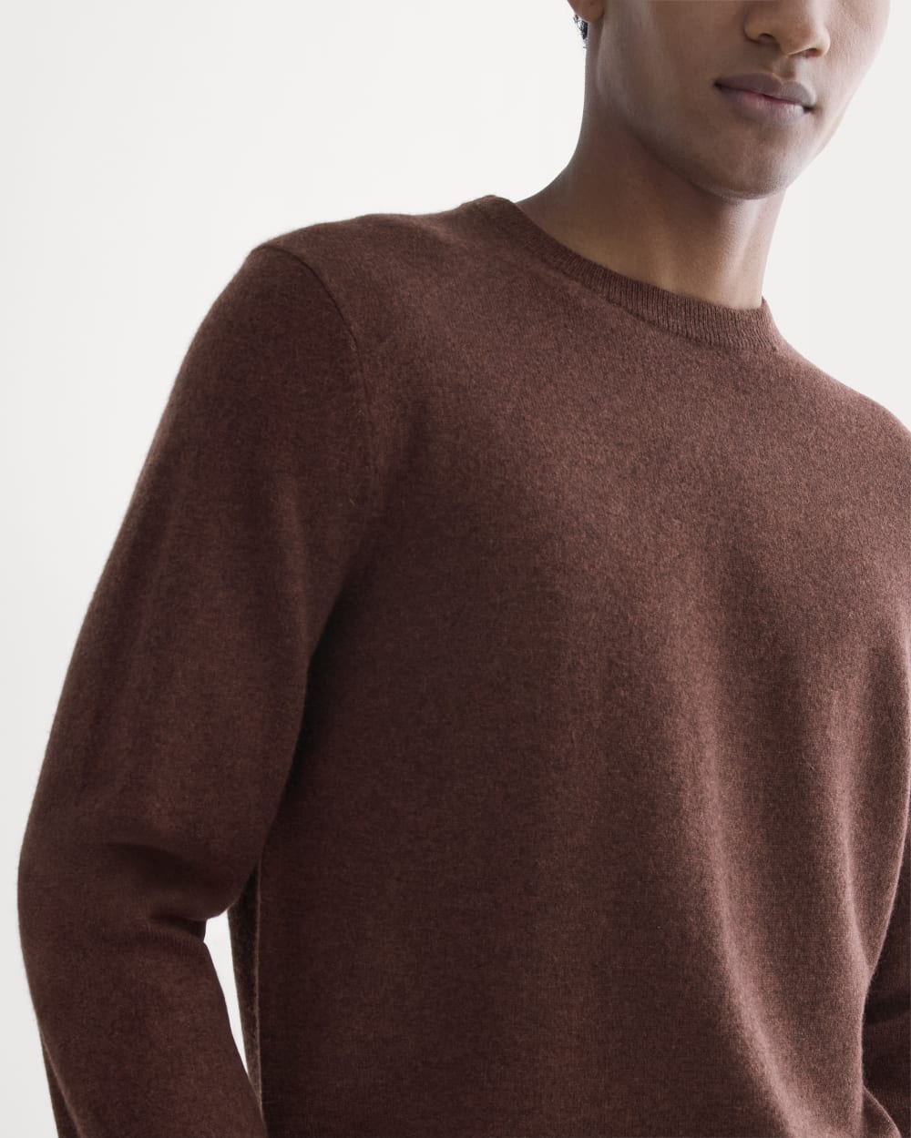 Le pull col rond en cachemire | Mahogany melé