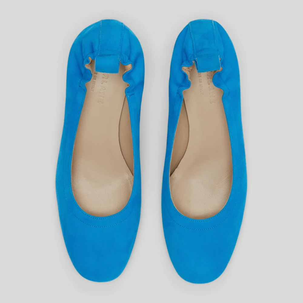 Le talon The Day en largeur étroite | Suede bleu brillant