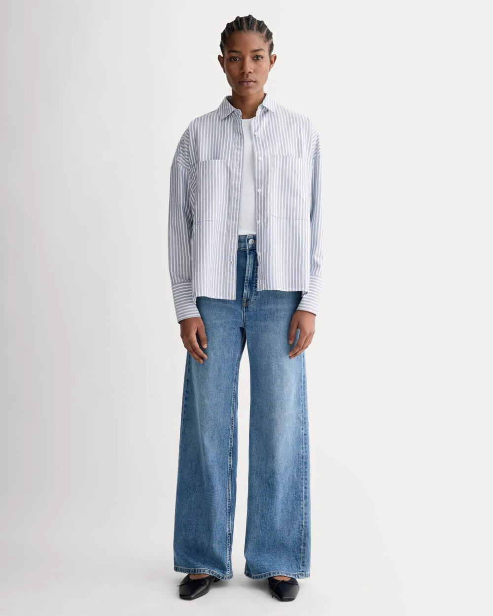 Le Oxford Boxy | Bone / Bleu Mazarine