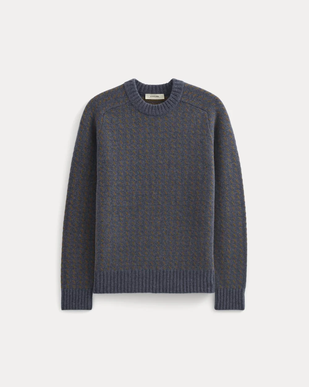 Pull Laine Cachemire Nordique à Col Rond | Indigo Mélangé