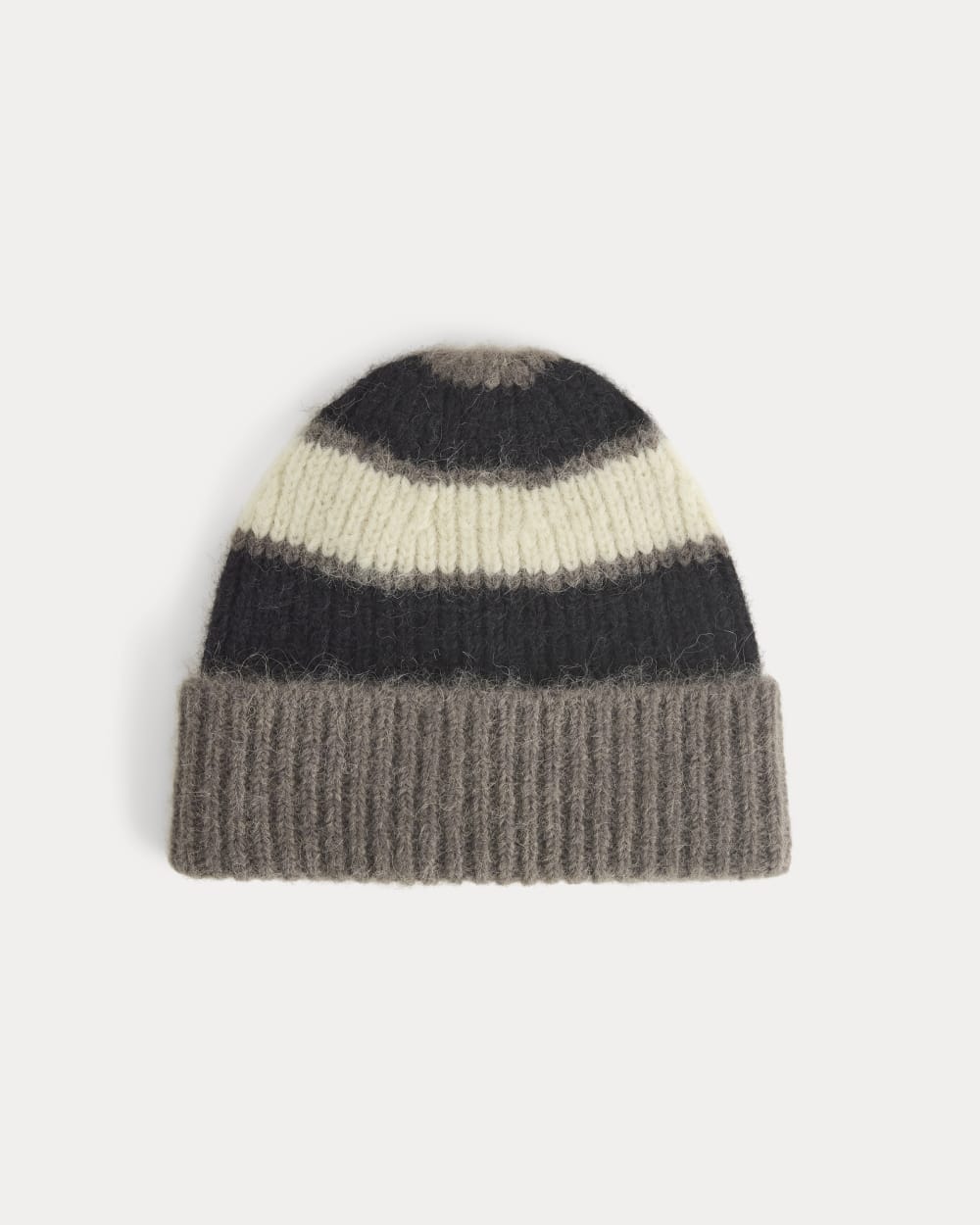Bonnet en alpaga moelleux | Gris moyen melange / Noir / Blanc cassé