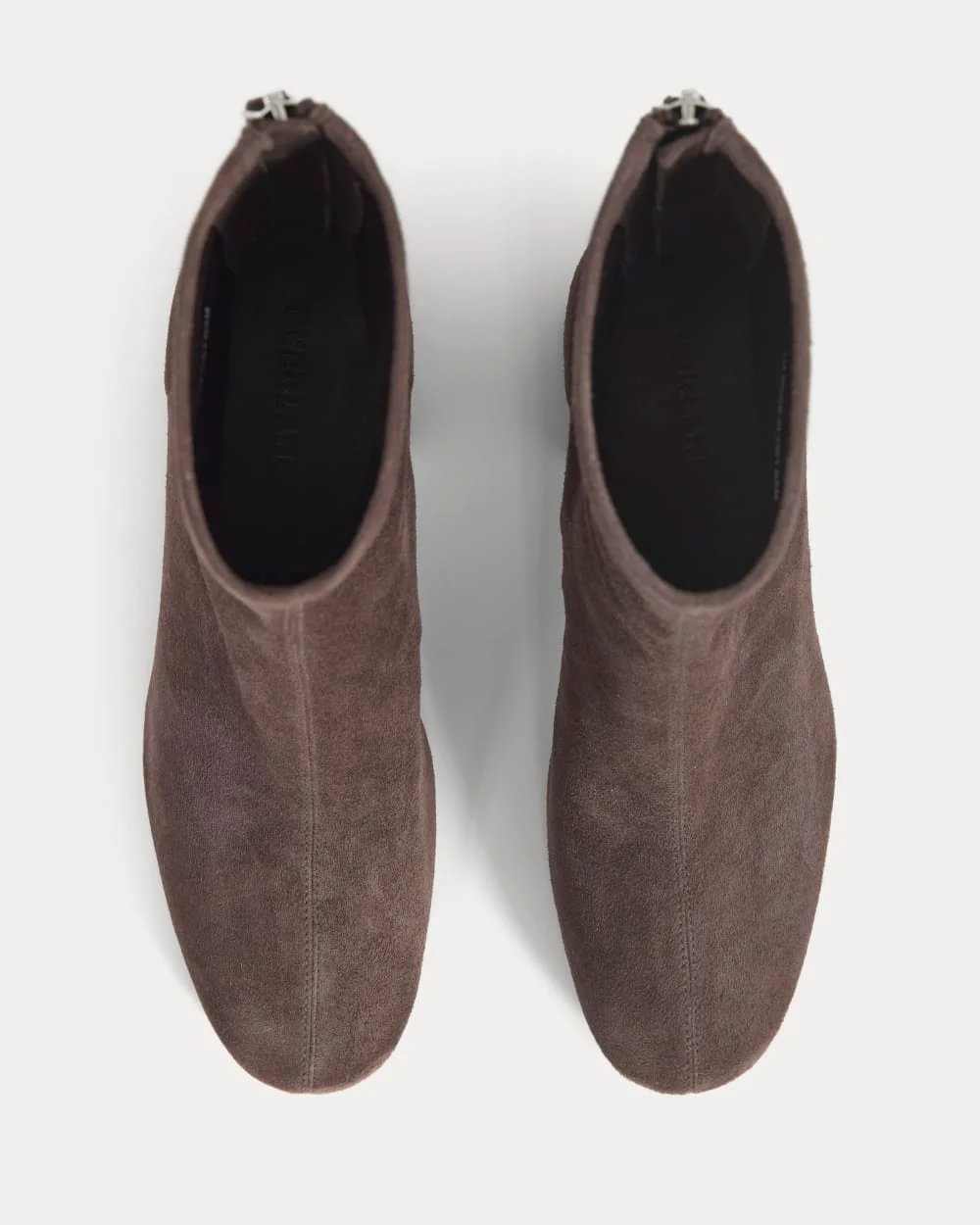 Botte à talon arrondi en cuir | Chocolat foncé