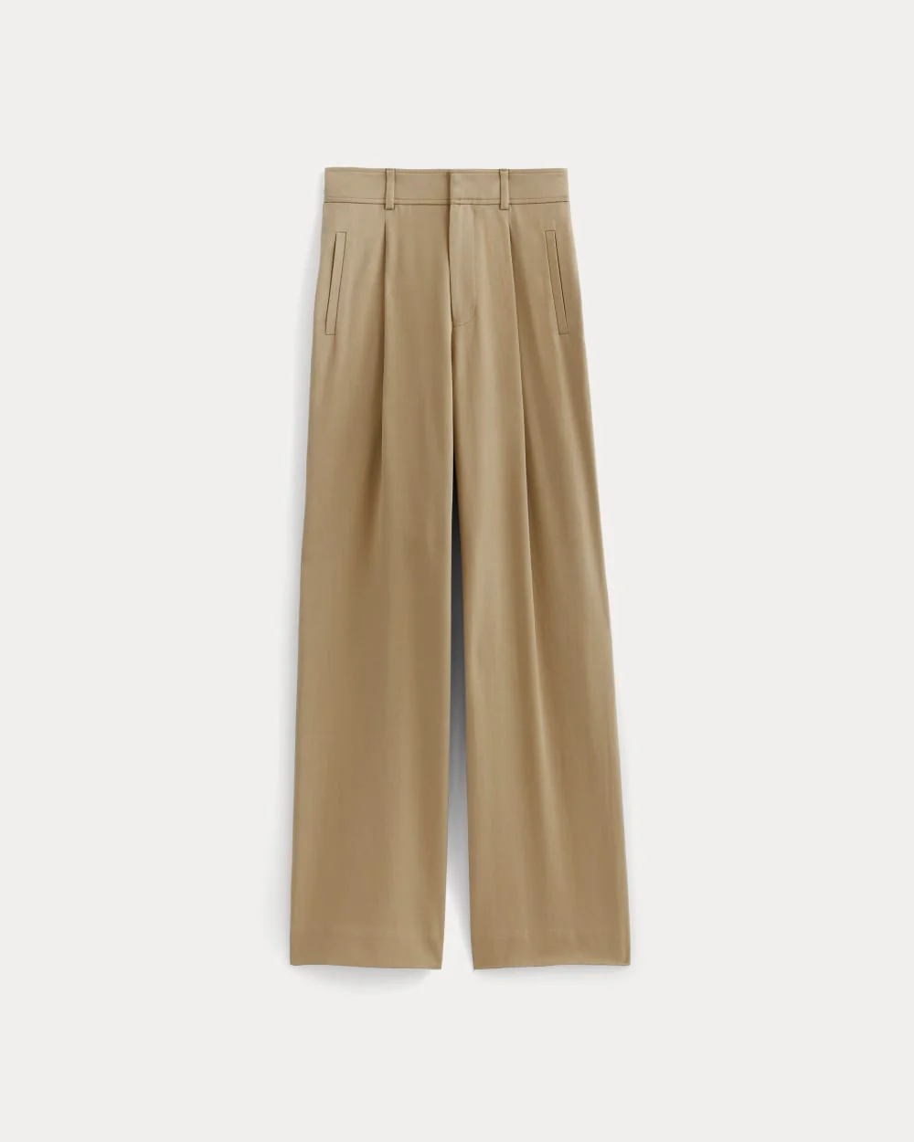 Le Pantalon Plissé The Draper en Buttersmooth | Brun Cendré | 76 cm de longueur intérieure