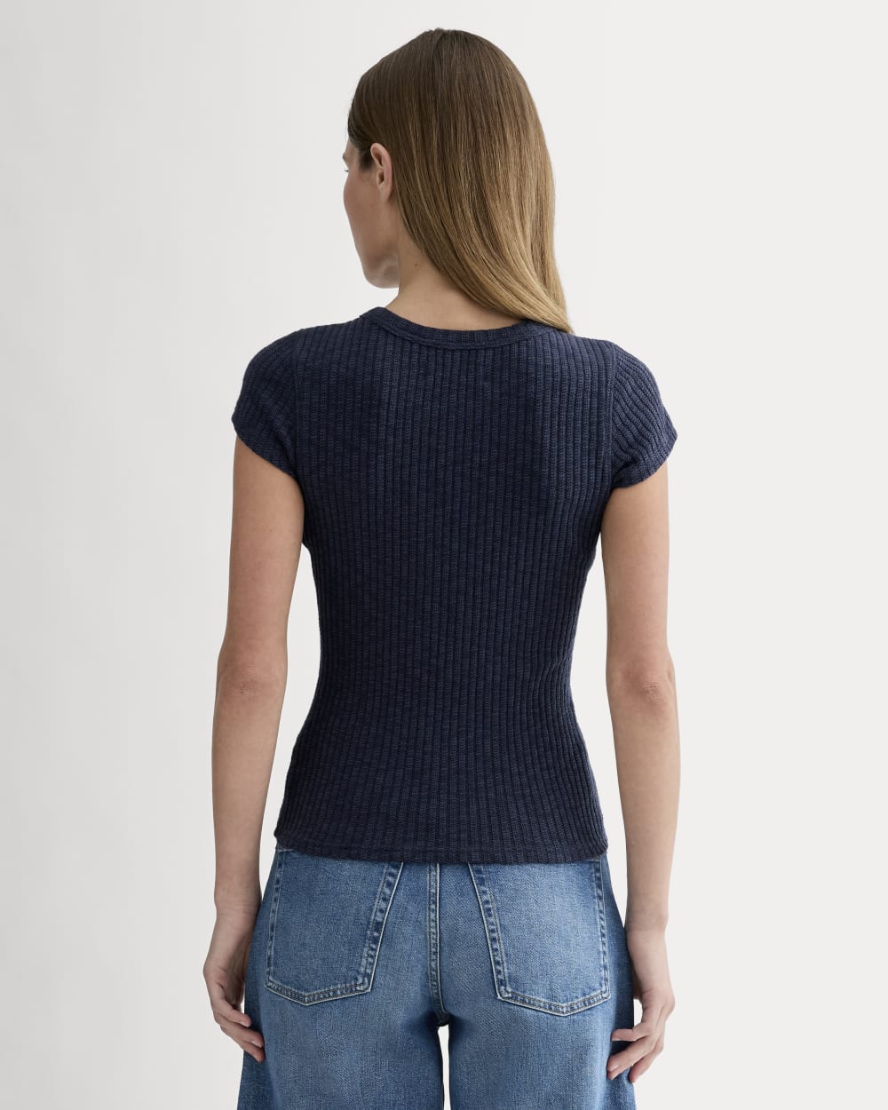 Le T-shirt à mailles douces | Bleu marine