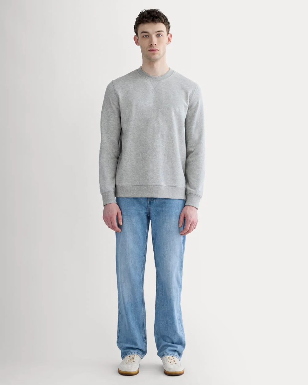 Le Pull en Coton Éponge Off-Duty | Gris Melange