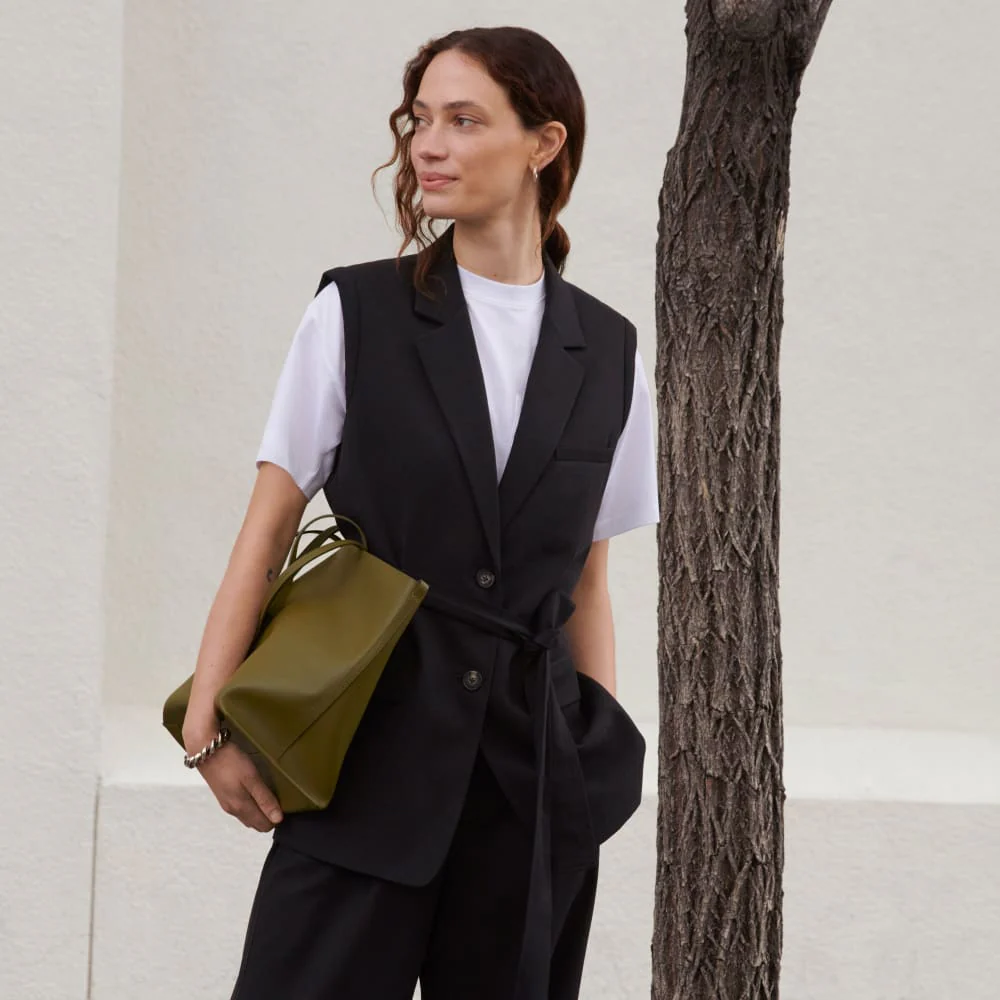 Le grand sac à main en cuir italien Luxe | Chêne