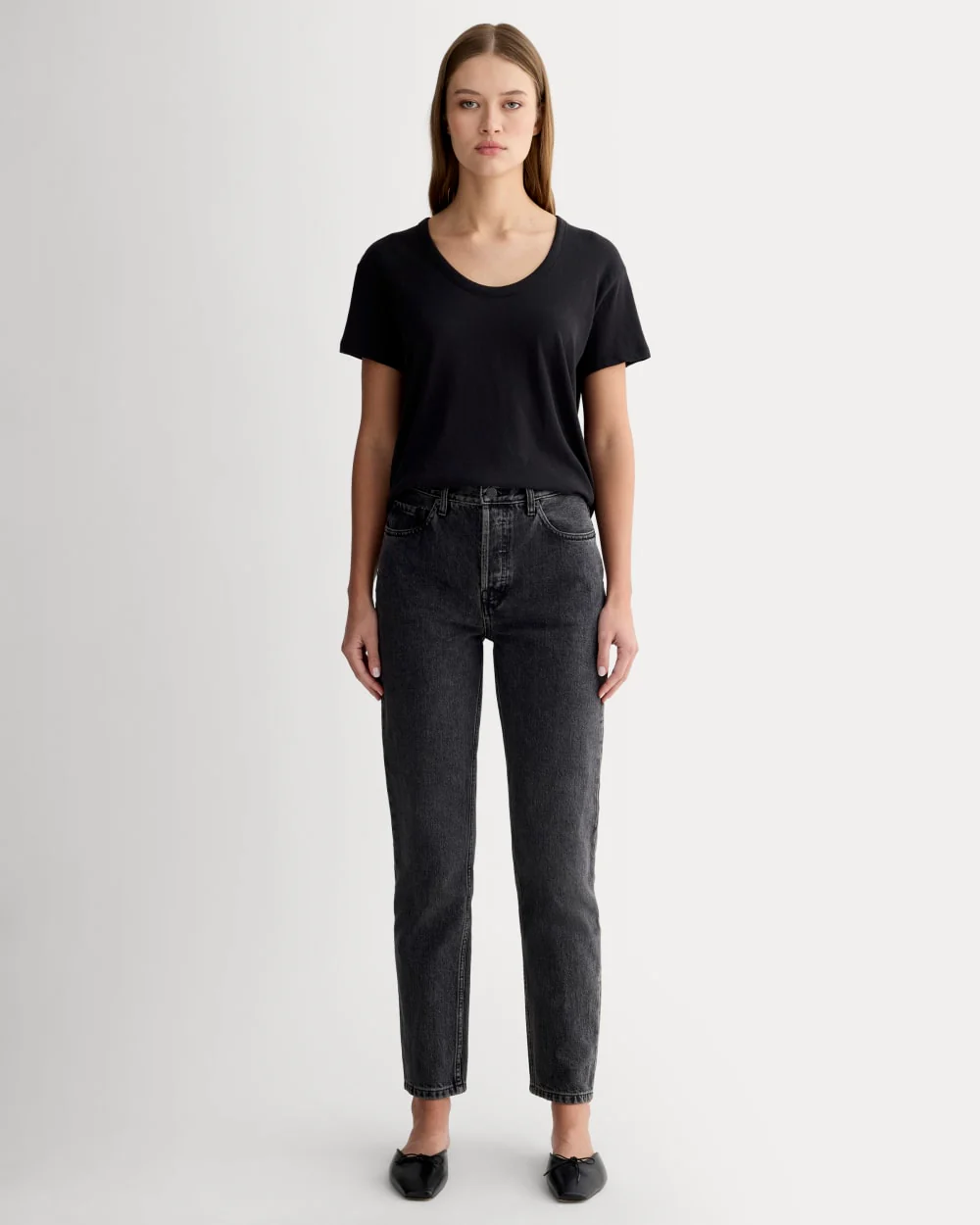 Le T-shirt à col en V | Noir