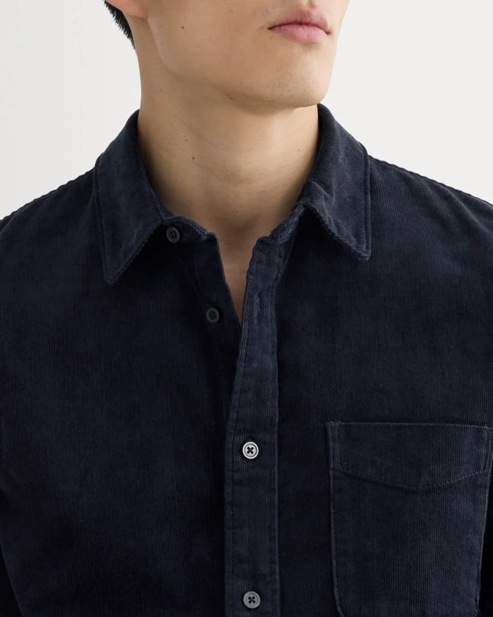 La Chemise Classique en Velours Côtelé | Bleu Marine