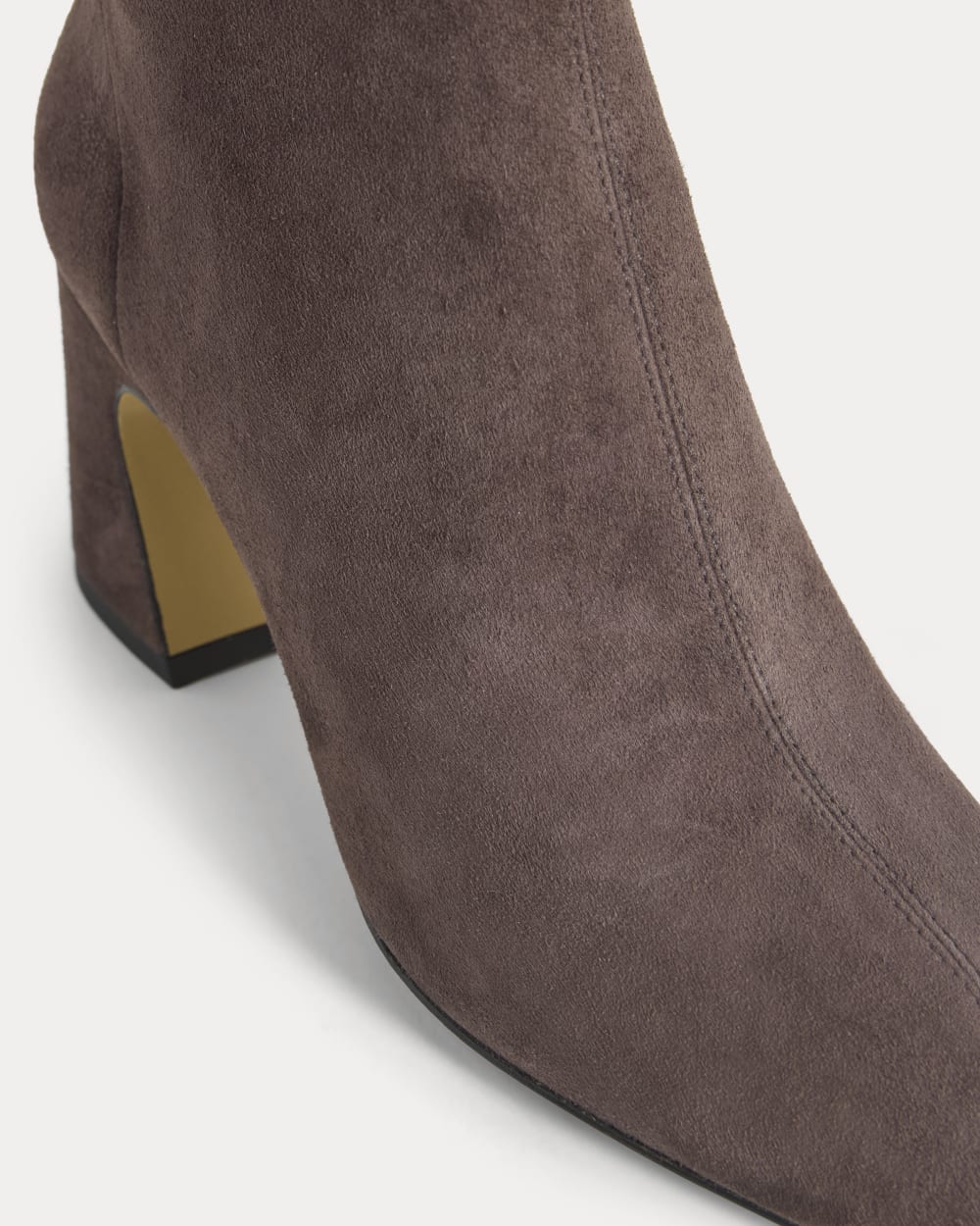Botte à talon arrondi en cuir | Chocolat foncé