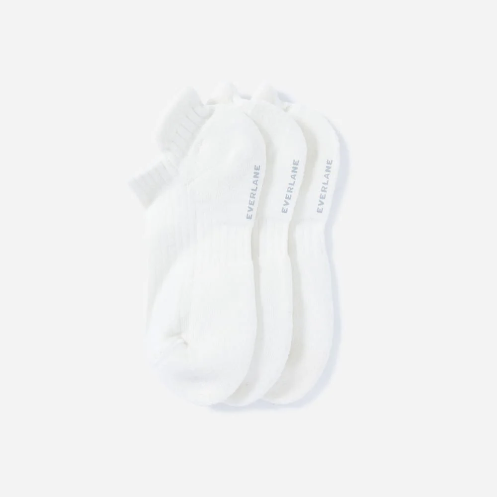 Le lot de 3 chaussettes cheville en coton bio | Blanc
