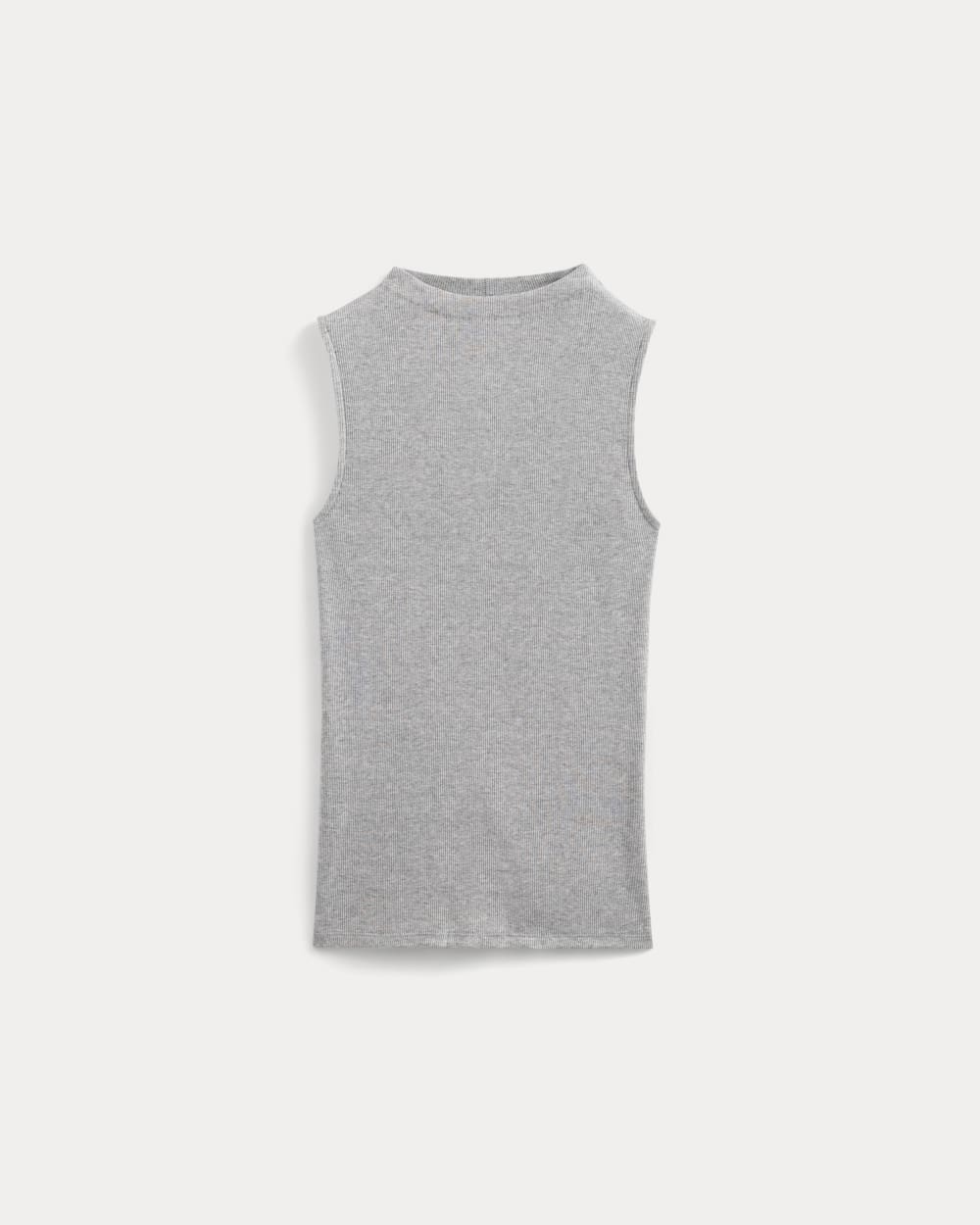 Le haut à col en forme de entonnoir Luxe à rayures | Gris ardoise classique