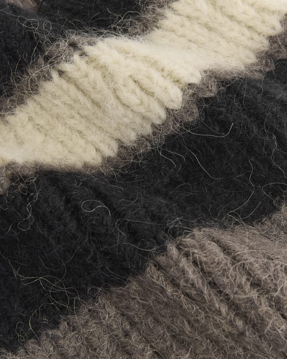 Bonnet en alpaga moelleux | Gris moyen melange / Noir / Blanc cassé