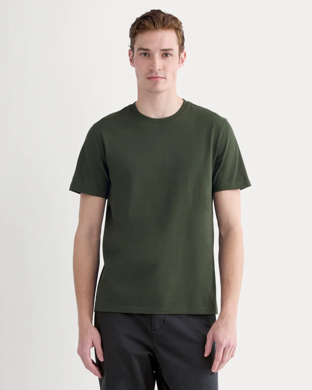 Le Pull Col Rond Bio Essentiel | Vert Foncé