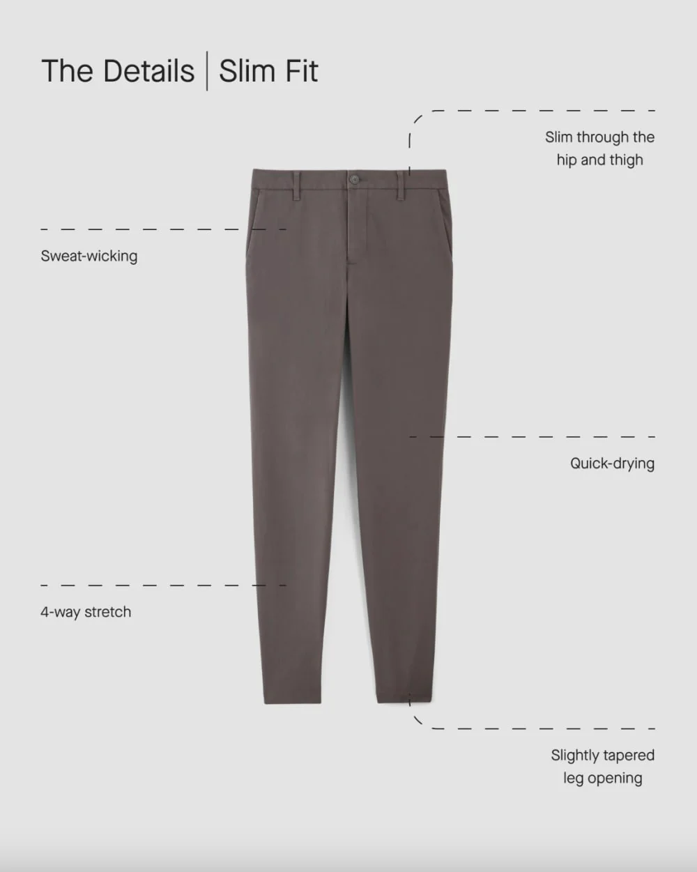 Le Chino de performance | Uniforme | Abalone | Slim