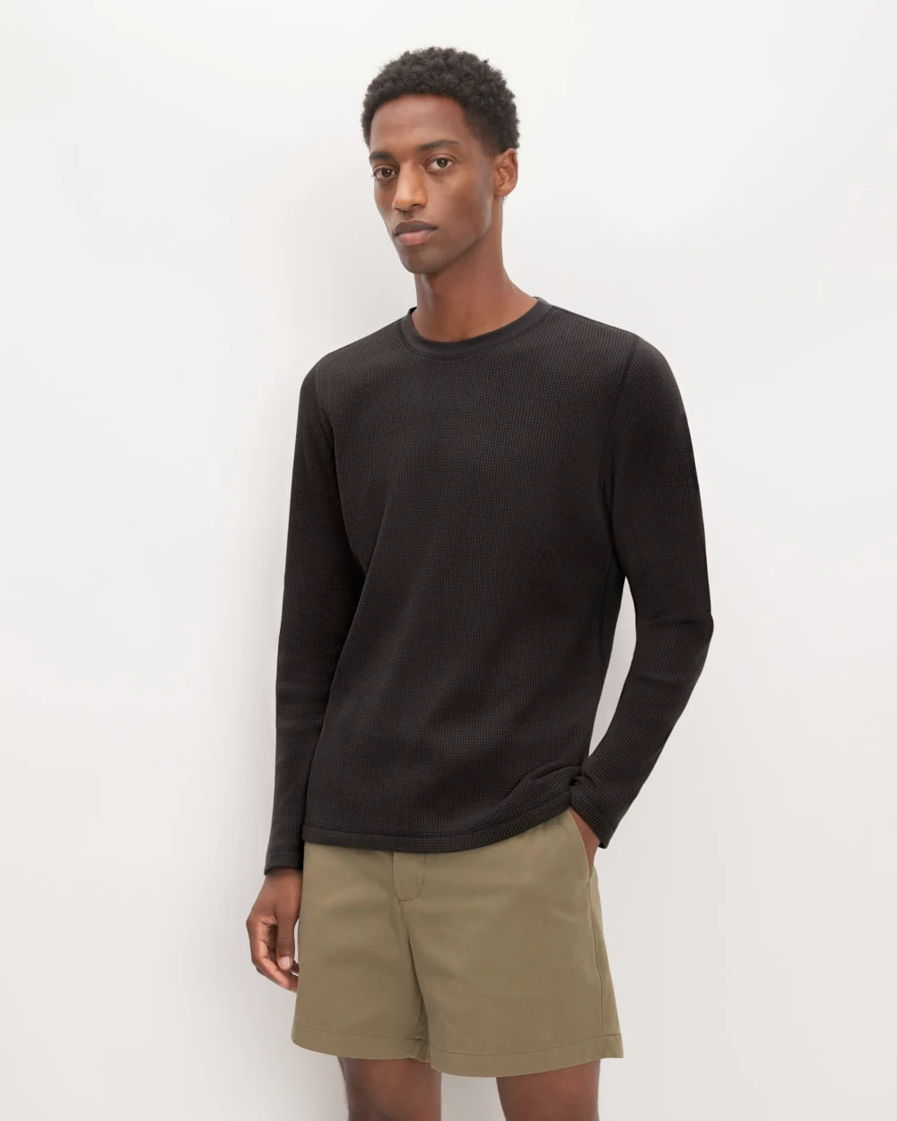Le Pull à Manches Longues Waffle | Noir