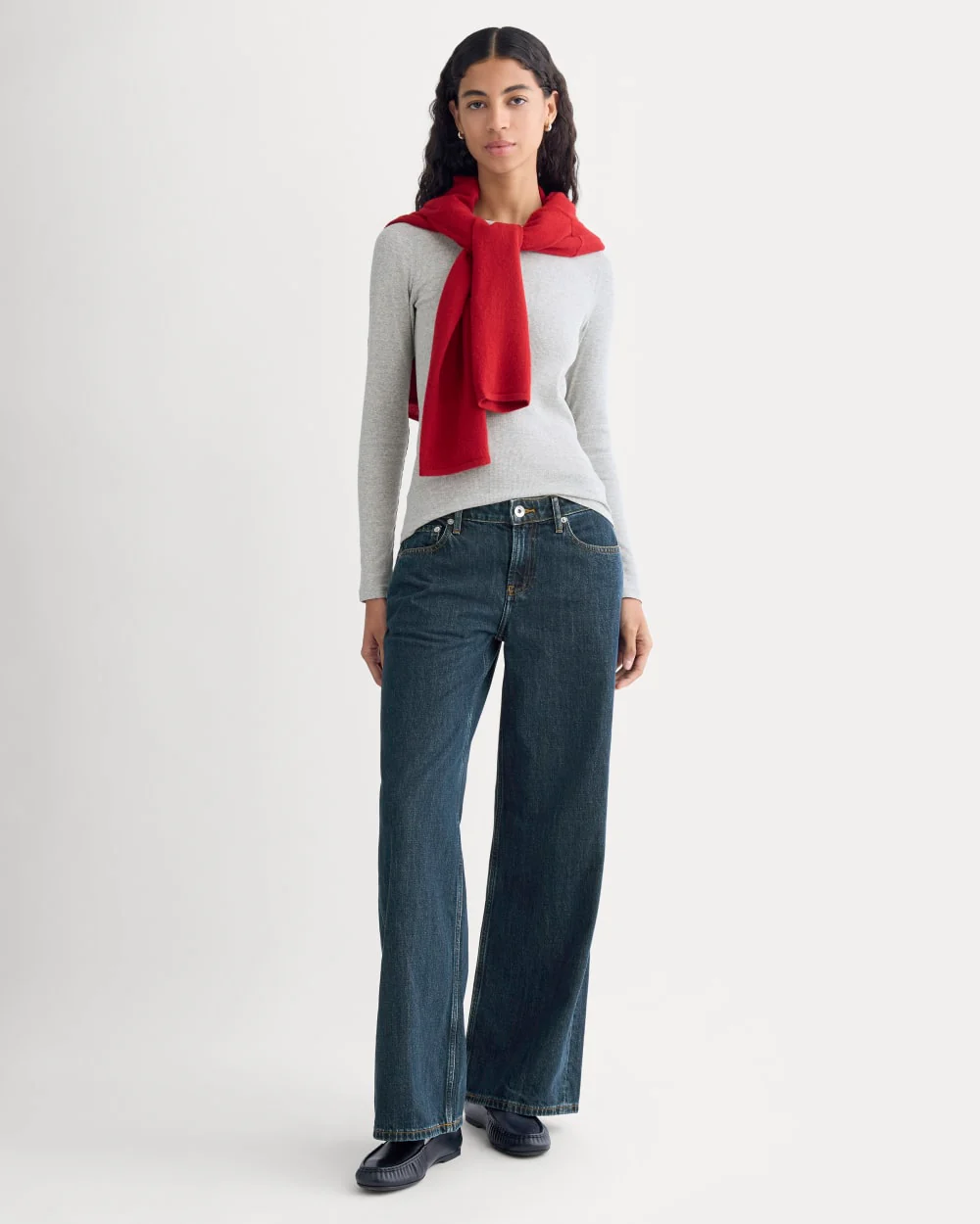 Le Pull à Manches Longues à Col Rond Luxe | Gris Sombre Classique