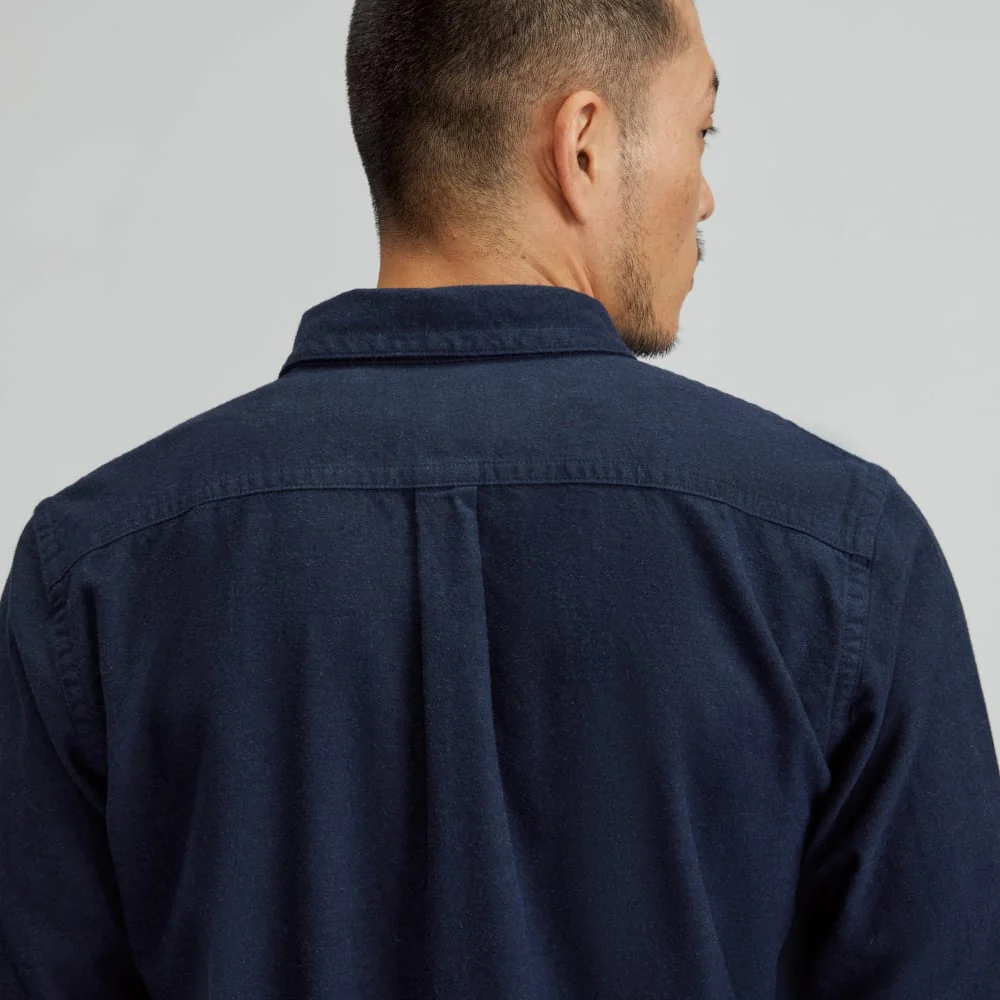 La Chemise en Flanelle Brossée | Bleu Marine