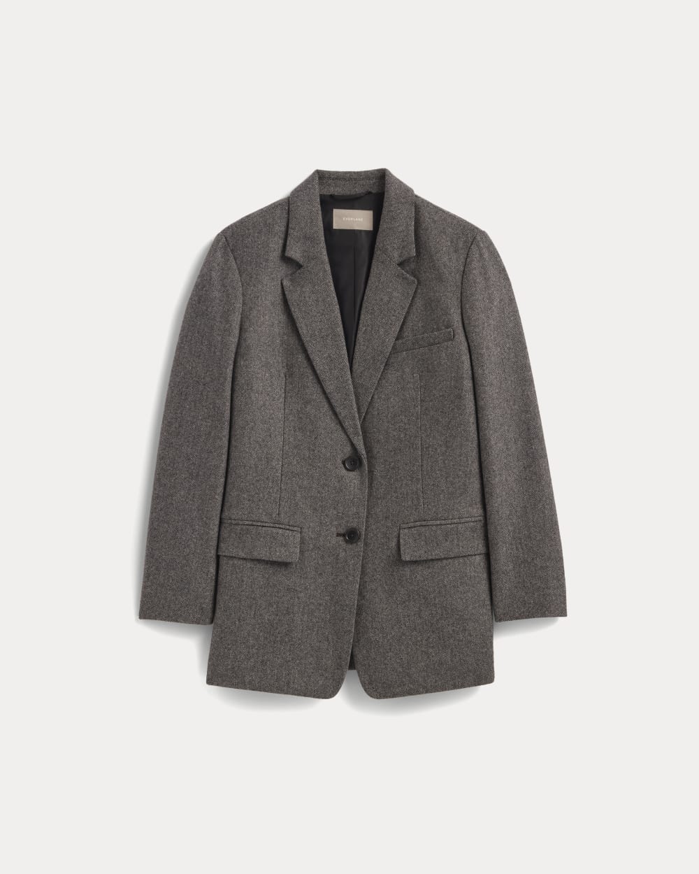 Le Blazer Oversized en Laine | Gris Herringbone