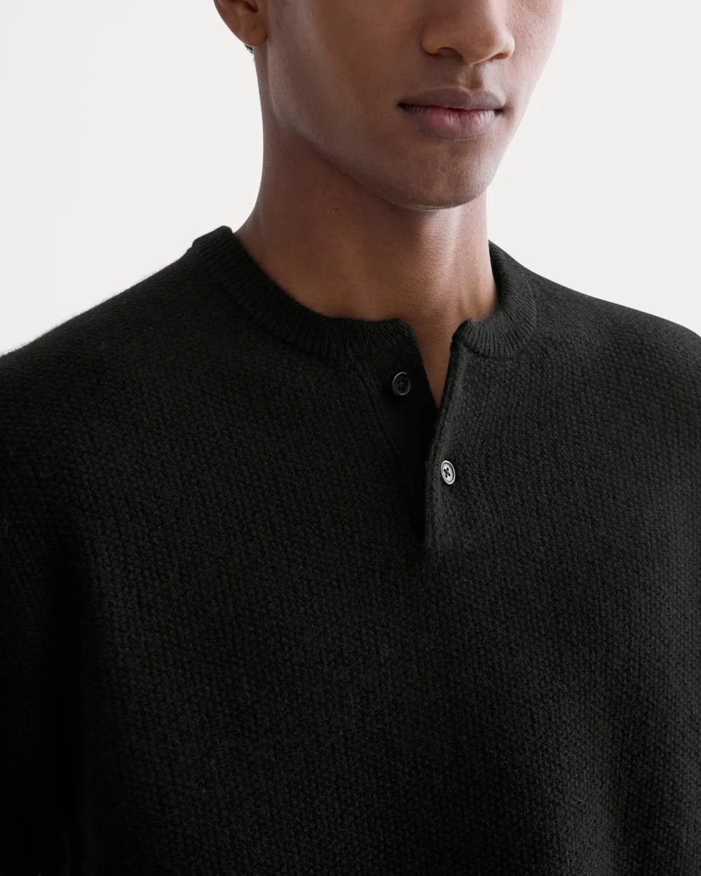 Henley en laine et cachemire | Noir