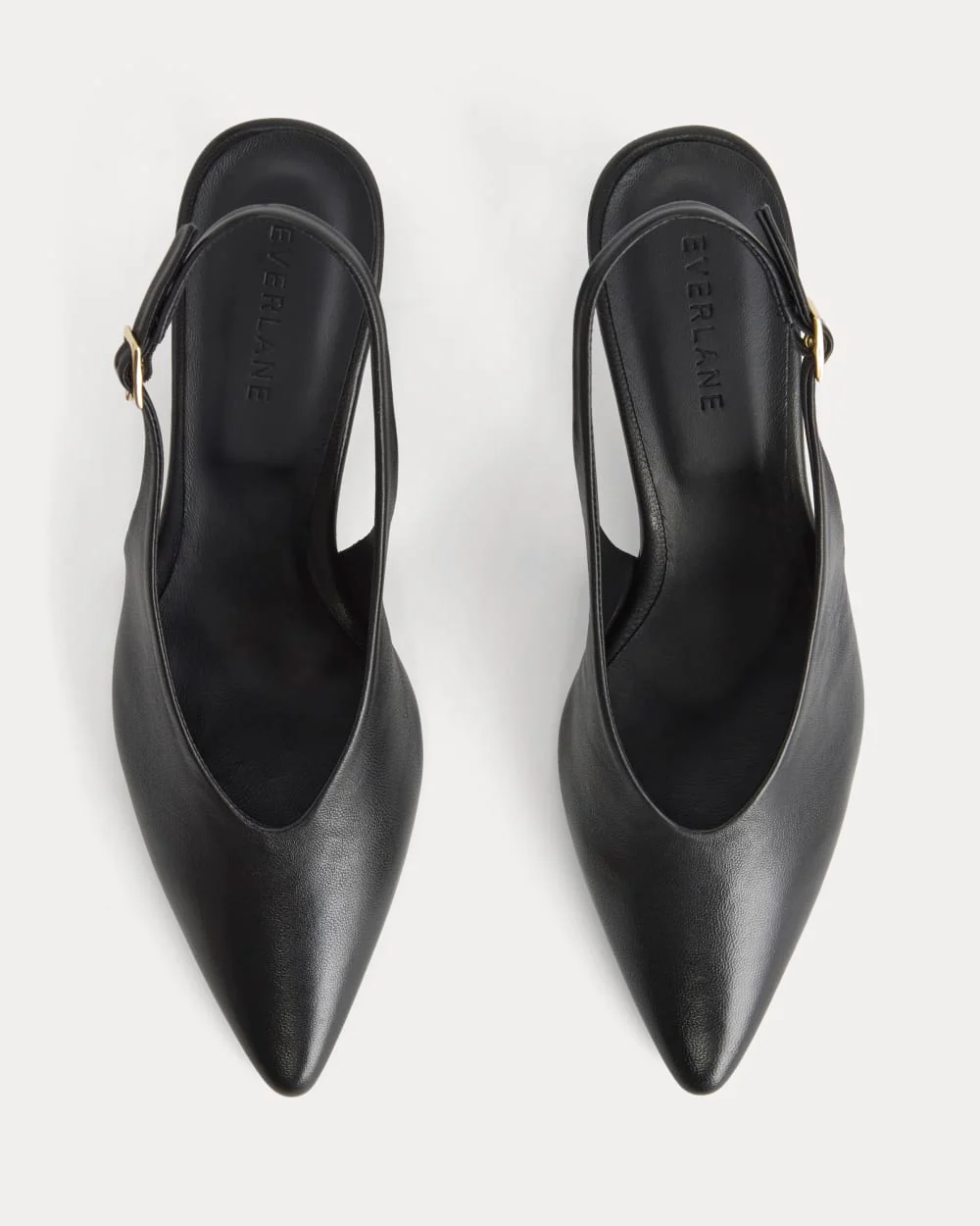 Talon à bride à bout pointu | Cuir noir