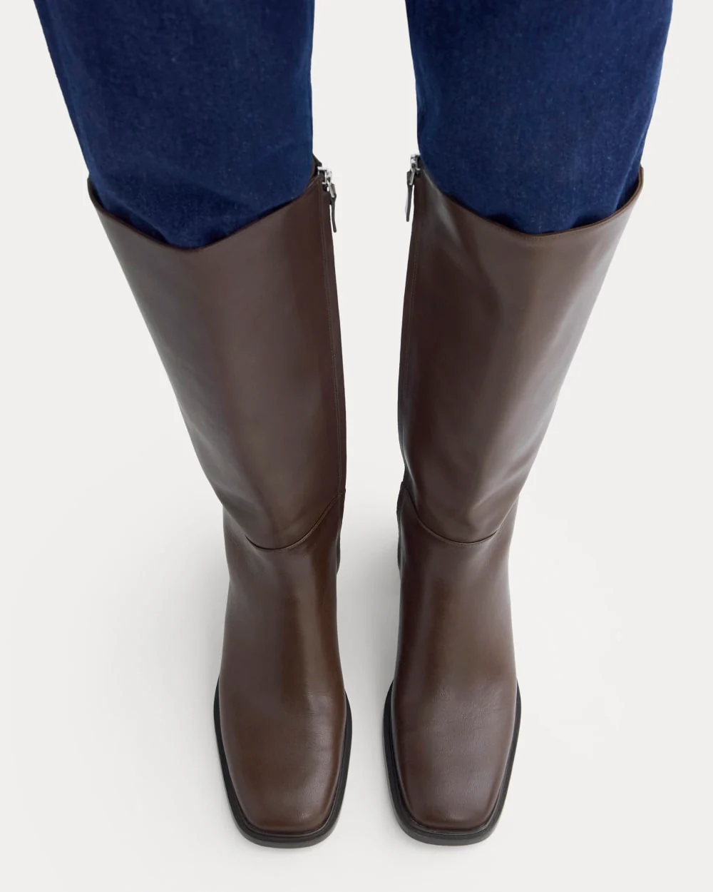 Botte ville cuir jusqu'au genou | Brun foncé