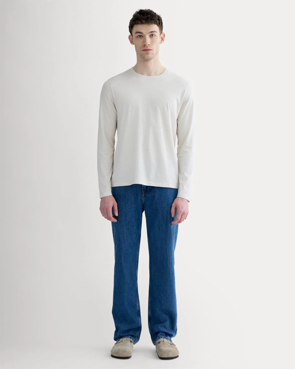 Le T-shirt à manches longues bio essentiel | Oat grisé