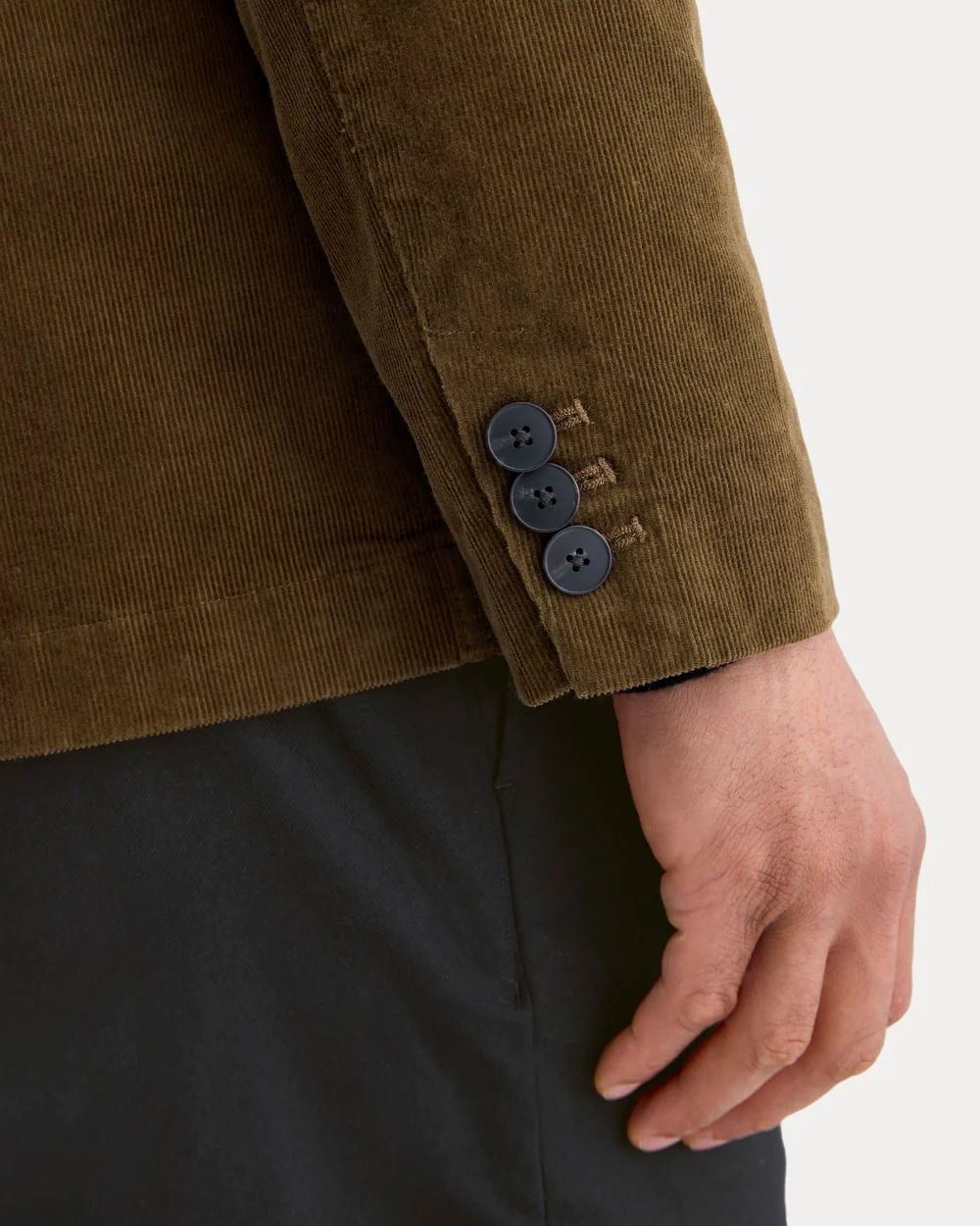 Blazer Choré en Coton Corduroy Fine Rayure | Cacao