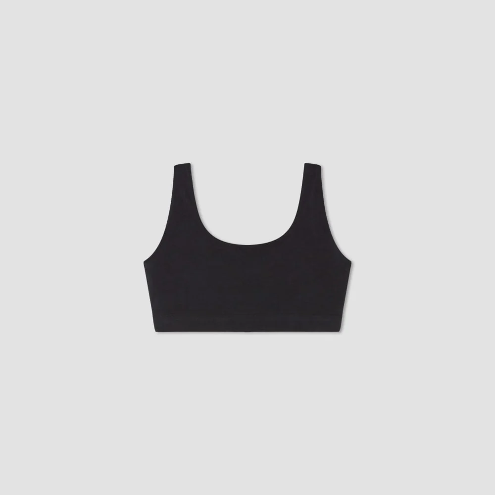 Le soutien-gorge en coton à bretelles | Noir