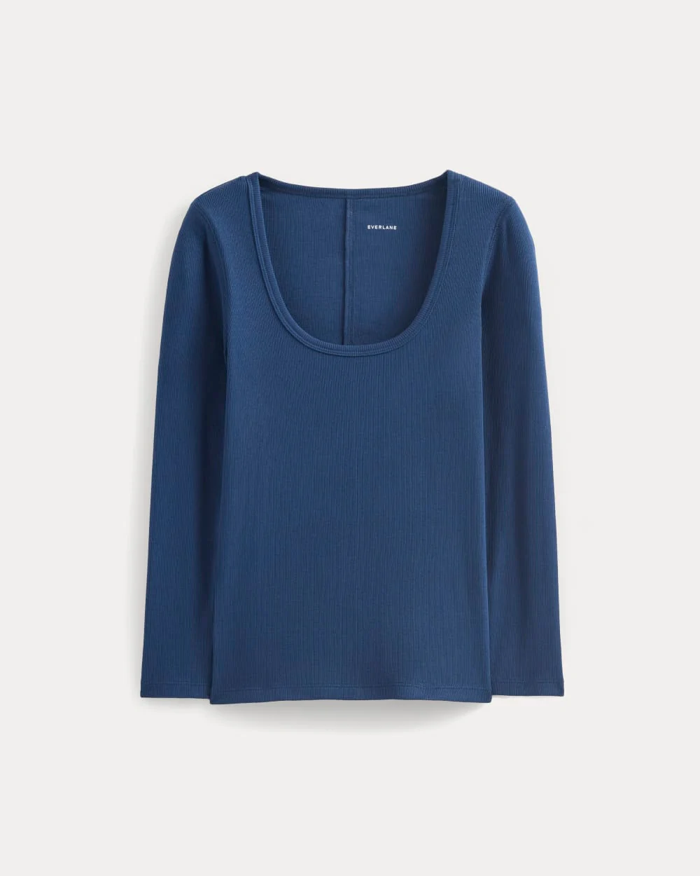 Top à col en U profond en maille luxueuse | Bleu Estate