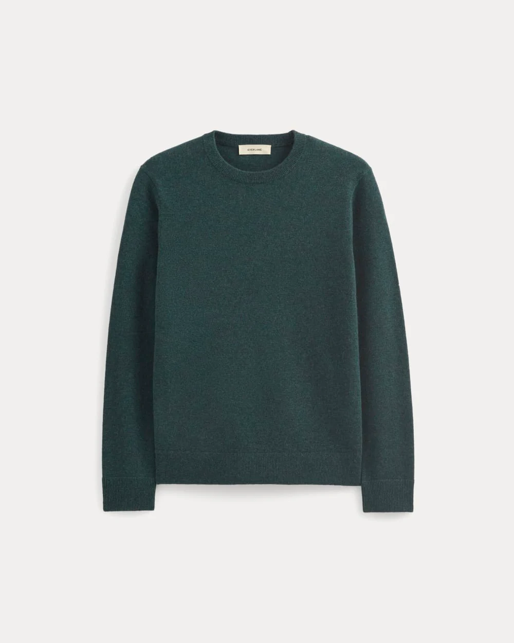 Le pull col rond en cachemire | Bleu-vert foncé mélangé